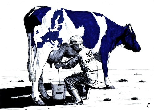 Cartoon: European farmer (medium) by paolo lombardi tagged farmer,protests,europe