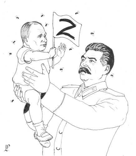 Cartoon: Father and son (medium) by paolo lombardi tagged putin,stalin,russia,dictator,ukraine,war