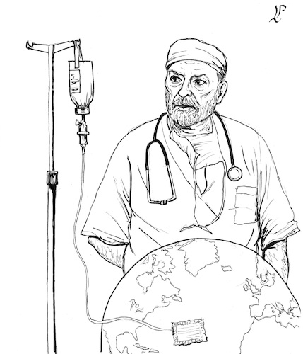 Cartoon: Gino Strada (medium) by paolo lombardi tagged emergency