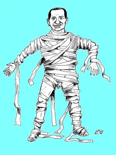 Cartoon: He Returned !!! (medium) by paolo lombardi tagged italy,berlusconi,satire,caricature,politics