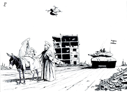Cartoon: Holy family (medium) by paolo lombardi tagged gaza,israel,war,christmas