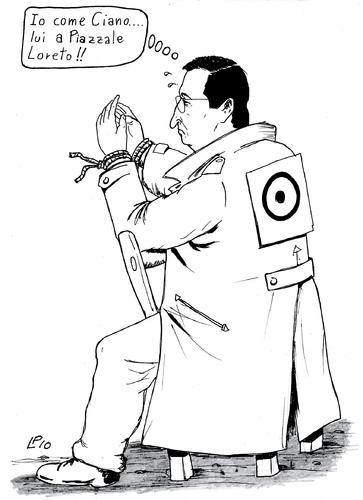 Cartoon: il bersaglio (medium) by paolo lombardi tagged italy,berlusconi,fini,satire,caricature,politics