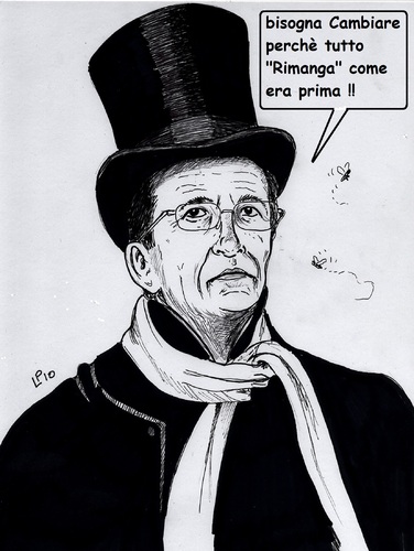 Cartoon: Il Gattopardo (medium) by paolo lombardi tagged italy,politics,berlusconi,fini