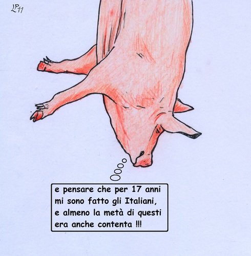 Cartoon: il Maiale (medium) by paolo lombardi tagged berlusconi,politics,satire