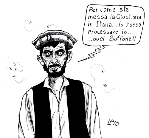 Cartoon: il Talebano (medium) by paolo lombardi tagged berlusconi,italy,satire,caricature,politics