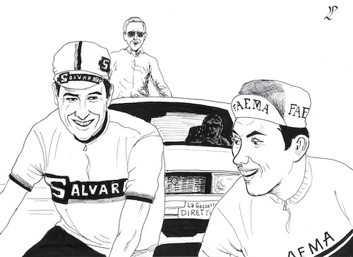 Cartoon: In memory to Felice Gimondi (medium) by paolo lombardi tagged sport,bicycling
