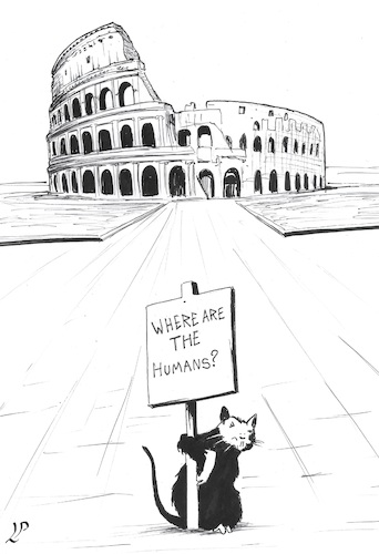 Cartoon: Italy deserted (medium) by paolo lombardi tagged italy,virus