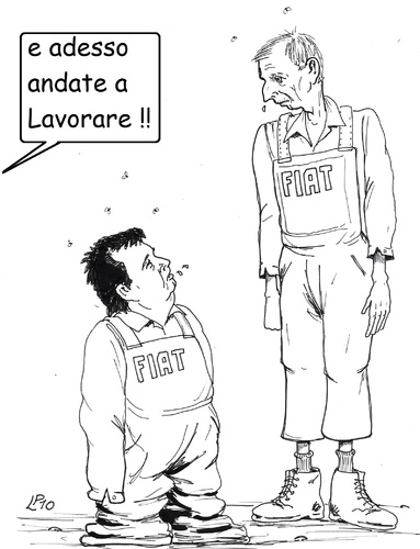 Cartoon: Lavoratori (medium) by paolo lombardi tagged brunetta,italy,fassino,work,politics,satire,caricature