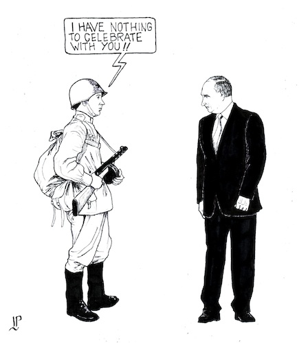 Cartoon: May 9 1945 2022 (medium) by paolo lombardi tagged putin,russia,ukraine,war,celebration,victory