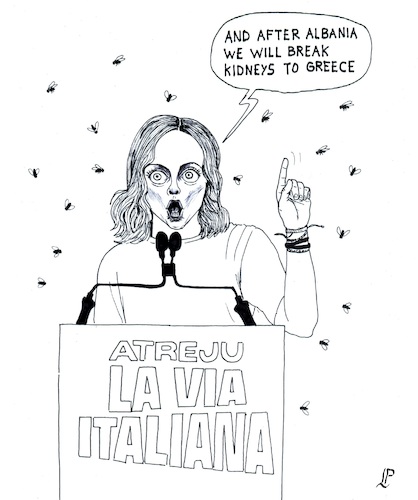 Cartoon: Meloni s Show (medium) by paolo lombardi tagged meloni,fascism,italy,atreju