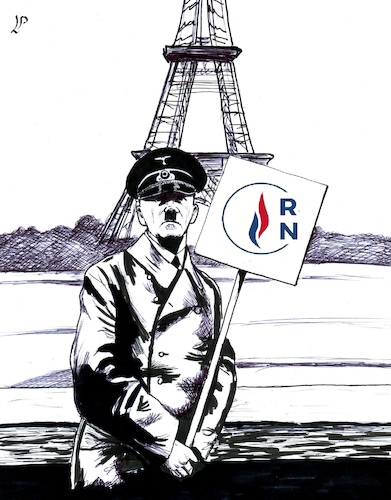Cartoon: Paris (medium) by paolo lombardi tagged paris,france,elections,lepen,bardella,fascism