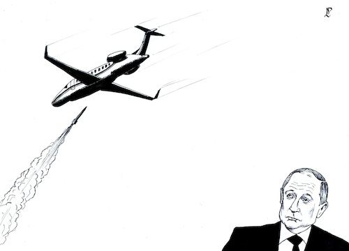 Cartoon: Prigozhin pulled down (medium) by paolo lombardi tagged prigozhin,putin,wagner,russia