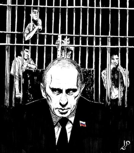 Cartoon: Repression in Russia (medium) by paolo lombardi tagged russia,putin,repression,navalny,democracy