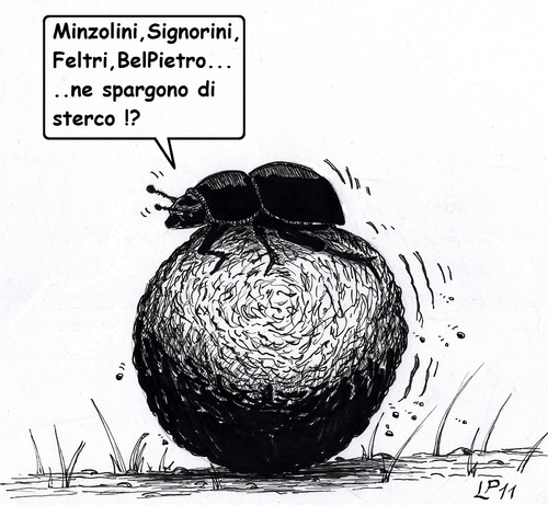 Cartoon: Stercorario Pensatore (medium) by paolo lombardi tagged italy,berlusconi,politics
