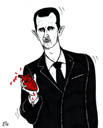 Cartoon: the heart of Syria (medium) by paolo lombardi tagged syria,assad,revolution