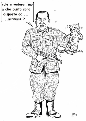 Cartoon: the Tiger Arkore (medium) by paolo lombardi tagged italy,berlusconi,politics,civilwar