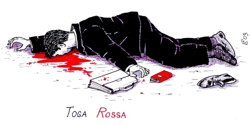 Cartoon: toga rossa (medium) by paolo lombardi tagged italy,berlusconi,mafia,giustizia