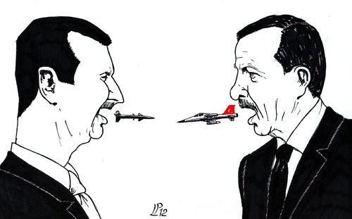 Cartoon: Voice of War (medium) by paolo lombardi tagged syria,turkish,war,peace