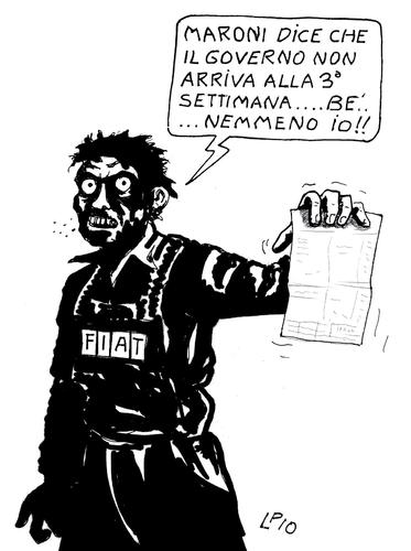 Cartoon: Zombie (medium) by paolo lombardi tagged italy,politics,work,arbeit