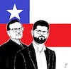 Cartoon: Election in Chile (small) by paolo lombardi tagged chile,election,boric,allende,democracy,left
