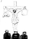 Cartoon: Jesus at border (small) by paolo lombardi tagged refugees,border,poland,belarus,europe