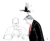 Cartoon: Tensions Pope Trump (small) by paolo lombardi tagged pope,trump,usa,vatican,war,peace