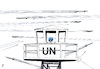 Cartoon: UN in Lebanon (small) by paolo lombardi tagged lebanon,un,war,peace,israel,hezbollah