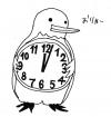 Cartoon: penguin clock (small) by etsuko tagged penguin,clock