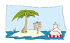 Cartoon: Insel_04 (small) by Mergel tagged insel,gestrandet,einsam,havarie,übergewicht,rettungsring,palme,ozean