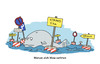 Cartoon: Strandwal (small) by Mergel tagged wal,strand,verirren,navigation,schilderwald