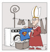 Cartoon: superpapst (small) by Mergel tagged religion,katholizismus,papst,stellvertreter,superman,superheld,trikot,kirche,klerus,wäsche,waschen