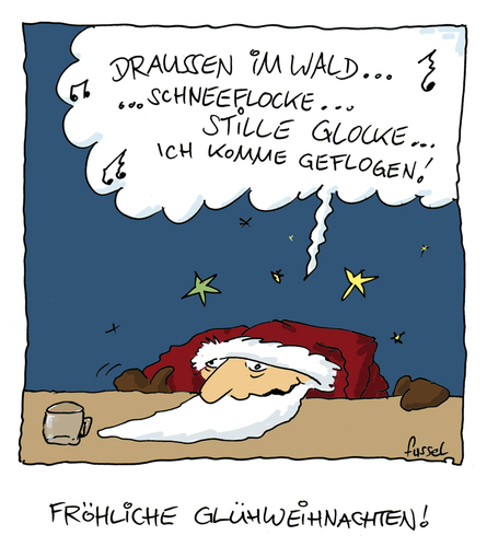 Cartoon: Der Sinn des Festes (medium) by fussel tagged glühwein,weinnachten,weinachtsmann,fröhliche,glühweinachten