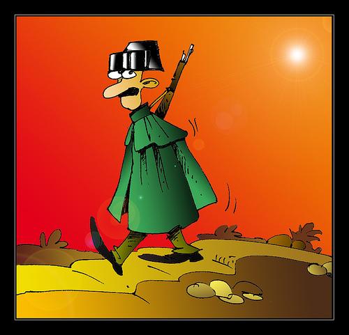 Cartoon: gUARDIA CIVIL. SPAIN 1960 (medium) by PEPE GONZALEZ tagged guardia,civil,spain,ilustration,ilustracion