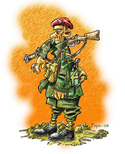 Cartoon: PARACAIDISTA BRITANICO WWII (medium) by PEPE GONZALEZ tagged soldado,paracaidista,dibujo,wwii,diablos,rojos,segunda,guerra,mundial,world,war,ii