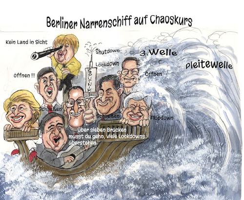 Cartoon: Berliner Narrenschiff (medium) by Bert Kohl tagged berliner,narren