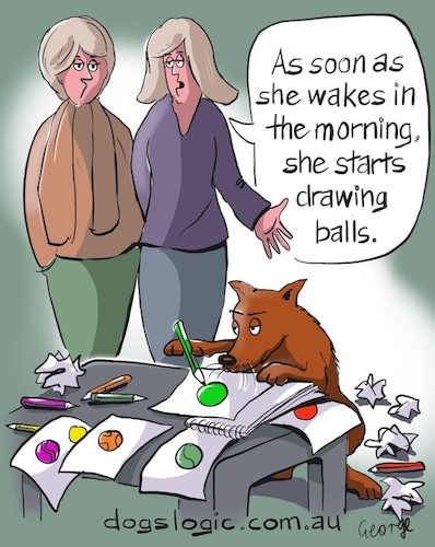 Cartoon: Ball Crazy (medium) by George tagged dogs