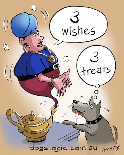 Cartoon: Genie Master (medium) by George tagged dogs