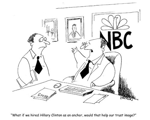 Cartoon: NBC news crisis (medium) by Joebrowntoons tagged conservative,republican,clinton,hillaryclinton,hillary,nightlynews,news,nbc