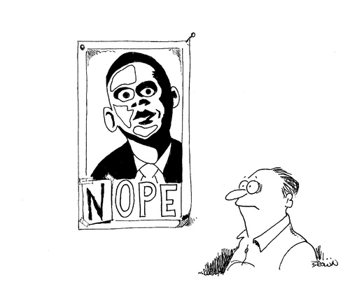 Cartoon: nope Obama (medium) by Joebrowntoons tagged hope,obama,politicalcartoon,editorialcartoon,satire,congress,gop,democrat,barackobama