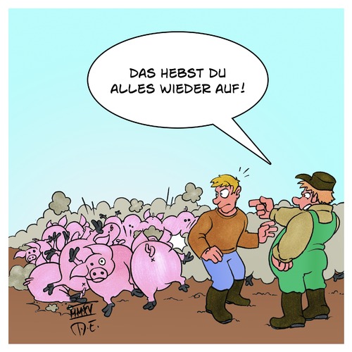 Cartoon: Dominoschweine (medium) by Timo Essner tagged domino,dominosteine,schweine,dominoschweine,cartoon,timo,essner,domino,dominosteine,schweine,dominoschweine,cartoon,timo,essner