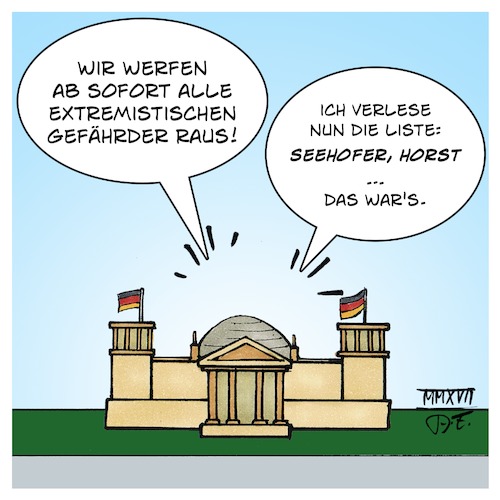 Cartoon: Extremistische Gefährder (medium) by Timo Essner tagged bundestag,gefährder,extremisten,extremismus,islamisten,islamismus,terror,terrorismus,terroristen,einwanderung,bundestagswahl,btw17,cartoon,timo,essner,bundestag,gefährder,extremisten,extremismus,islamisten,islamismus,terror,terrorismus,terroristen,einwanderung,bundestagswahl,btw17,cartoon,timo,essner