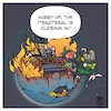 Cartoon: Climate Crisis - Climageddon (small) by Timo Essner tagged climate crisis climageddon armageddon world planet earth no mining coal business as usual emissions industry cartoon timo essner
