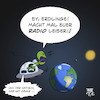 Cartoon: UFO Aliens Radio (small) by Timo Essner tagged alien ufo radio erde außerirdische ausserirdische radiowellen universum exoplaneten war of the worlds pentagon nasa extraterrestische lebensformen cartoon timo essner