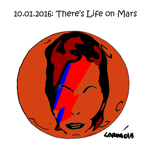 Cartoon: David Bowie (medium) by Carma tagged david,bowie,music,mars