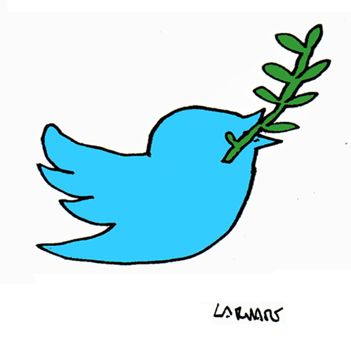Cartoon: Give Twit a Chance (medium) by Carma tagged twitter,tweet,peace,war,pc,media