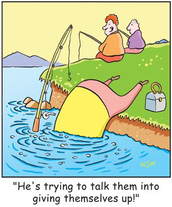 Cartoon: TP0049fishing (medium) by comicexpress tagged fish,fishing,sport,sports,outdoors,recreation,bait,surrendering