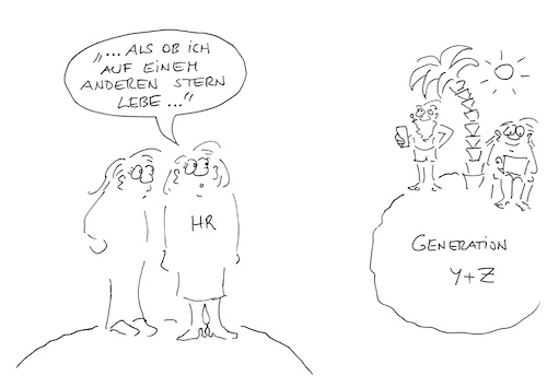 Cartoon: Generation Y und Z (medium) by cartoonsbyroth tagged generation,hr,human,ressources