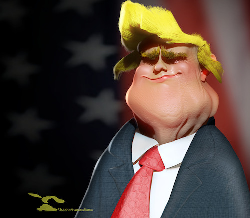 Cartoon: Donald Trump (medium) by Rüsselhase tagged donald,trump,charicature,karikatur
