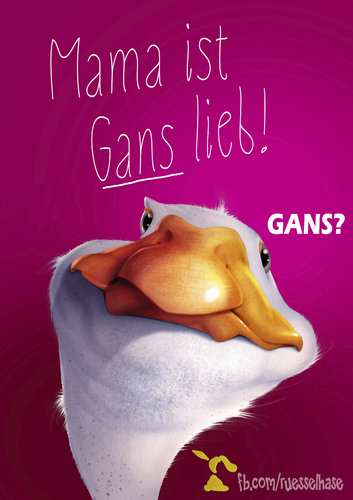Cartoon: Gans lieb! (medium) by Rüsselhase tagged gans,goose,sweet,mama,lieb
