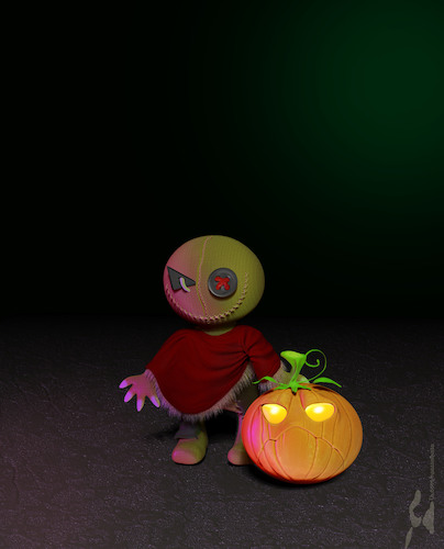 Cartoon: Halloween Puppet (medium) by Rüsselhase tagged hallowenn,puppet,pumpkin